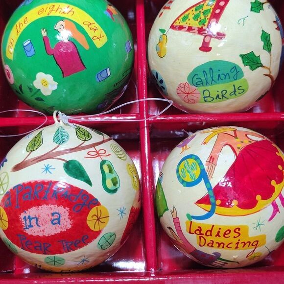 VTG Crate&Barrel 12 Days of Christmas Ornament Set. Ch2 - Picture 3 of 5